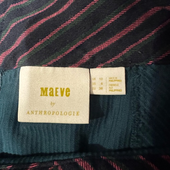 EUC Maeve Dark Green Corduroy Mini Skirt - Picture 6 of 7